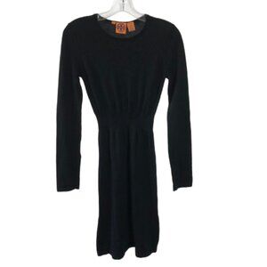 Tory Burch Womens Size Small Black Pure Merino Wool Long Sleeve Knit Dress